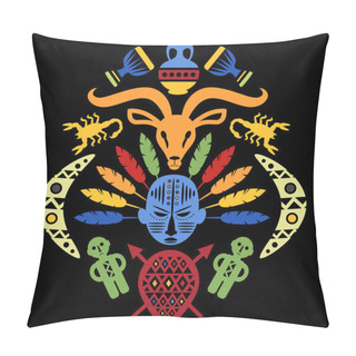 Personality  African Abstract Tribal Illustration Pillow Covers