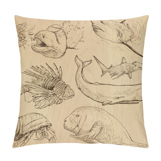 Personality  Underwater, Sea Life (vector Set No.4) - Hand Drawn Pillow Covers