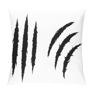Personality  Monster Claw, Hand Scratch, Rip Through White Background Pillow Covers