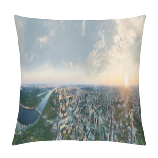 Personality  A Big 360 Degrees Panorama In High Resolution Of The Center Of Kiev City At Sunset. Pillow Covers