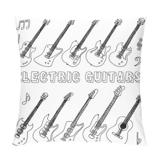 Personality  Electric Guitars Illustration. Pillow Covers
