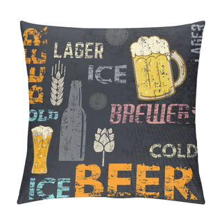 Personality  Beer Theme Retro Poster Pillow Covers