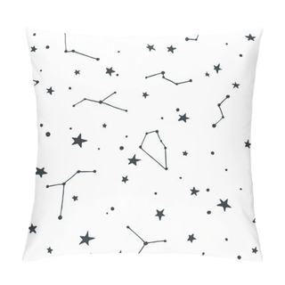 Personality  Vector Seamless Pattern With Stars And Constellations Points Pillow Covers