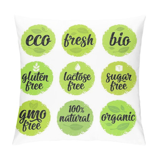 Personality  Gluten, Lactose, Sugar, Gmo Free Lettering. Sign 100 Organic Food Pillow Covers