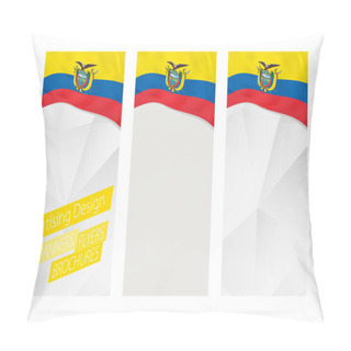 Personality  Design Of Banners, Flyers, Brochures With Flag Of Ecuador.  Pillow Covers