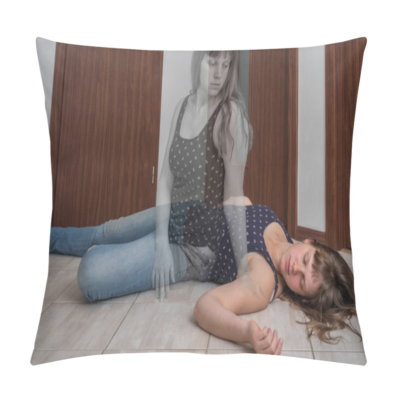 Personality  Soul leaves the body after the woman's death pillow covers