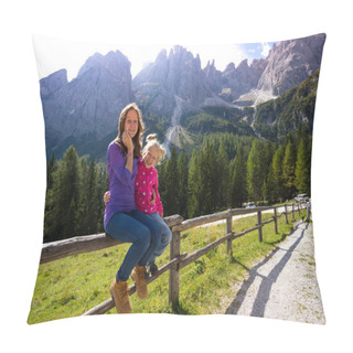 Personality  Girls Sister At The Dolomites  Pillow Covers