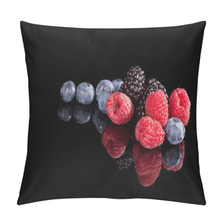 Personality  Berries Isolated On Black Background. Pillow Covers