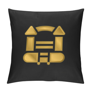 Personality  Bouncy Castle Gold Plated Metalic Icon Or Logo Vector Pillow Covers