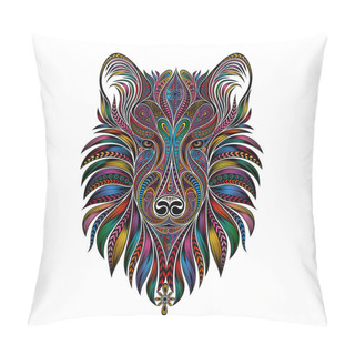 Personality  Vector Silhouette Of A Colored Dog From Beautiful Patterns. Symbol Of The New Year 2018 Pillow Covers