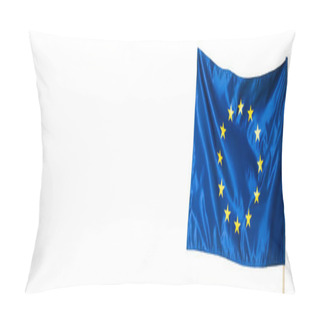 Personality  Blue European Union Flag Isolated On White, Banner Pillow Covers