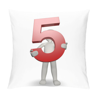 Personality  3D Human Charcter Holding Number Five Pillow Covers
