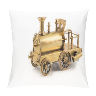 Personality  Old Golden Steam Locomotive Toy Pillow Covers