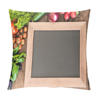 Personality  Chalkboard With Group Of Fresh Vegetables  Pillow Covers