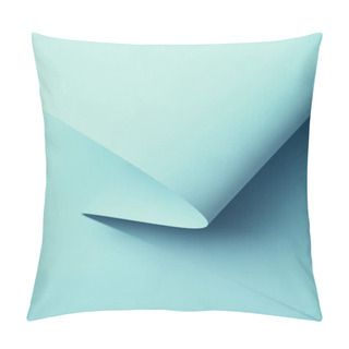 Personality  Close-up View Of Creative Blue Abstract Paper Background Pillow Covers