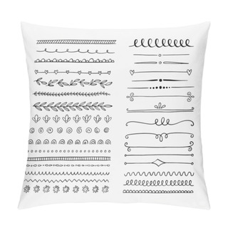 Personality  Hand Drawn Vector Dividers. Lines, Borders And Laurels Set. Doodle Design Elements. Pillow Covers