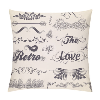 Personality  Vector Set: Calligraphic Design Elements And Page Decoration Pillow Covers