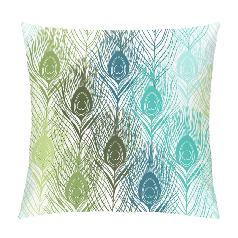 Personality  Seamless Pattern With Peacock Feathers Pillow Covers