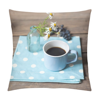 Personality  Coffee With Chamomiles In Vase And Grapes  Pillow Covers