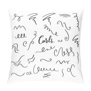 Personality  Vector Hand Drawn Decorative Curls Elements, Swirls, Flourishes And Text Calligraphy Dividers Pillow Covers