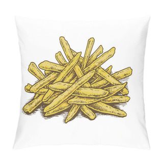 Personality  Colorful Vintage Style Hand Drawn Fried Potatoes. Pillow Covers