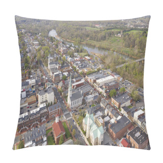 Personality  The Rappahannock River Flows Along Next To The Historic City Of Fredricksburg Virginia Pillow Covers