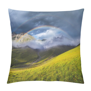 Personality  Rainbow In Mountain Valley Pillow Covers