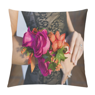 Personality  Teenage Girl Wearing Corsage Pillow Covers