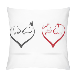 Personality  Vector Image Of Animal On Heart Shape On White Background, Horse Pillow Covers