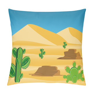 Personality  Desert With Cactus Pillow Covers