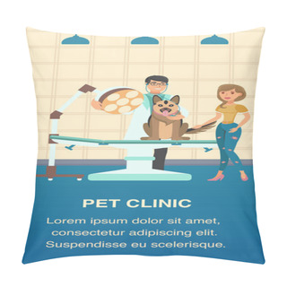 Personality  Pet Clinic Vector Color Poster Cartoon Template Pillow Covers