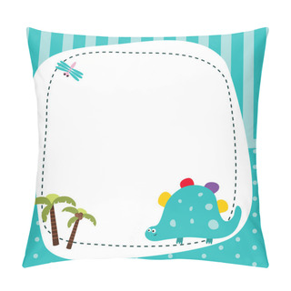 Personality  Greeting Card With Cartoon Dinosaur. Pillow Covers