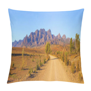 Personality  Gravel Countryside Road Leading To Rugged Peaks Of Flinders Ranges Mountains In South Australia Pillow Covers