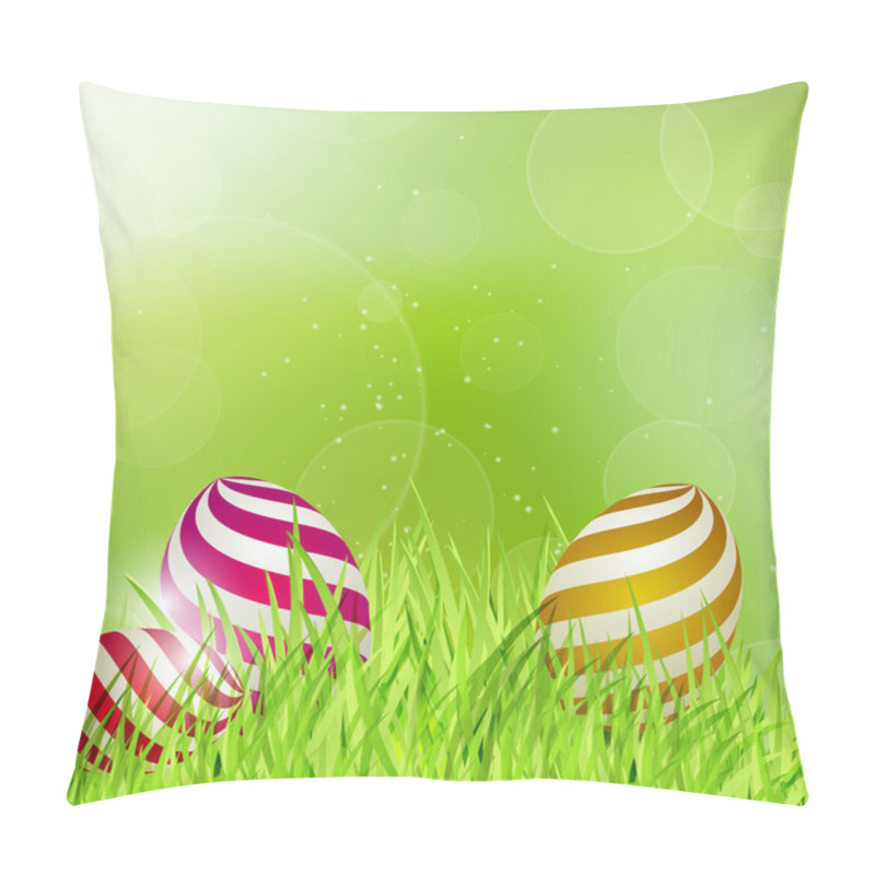 Personality  Easter eggs on grass. pillow covers