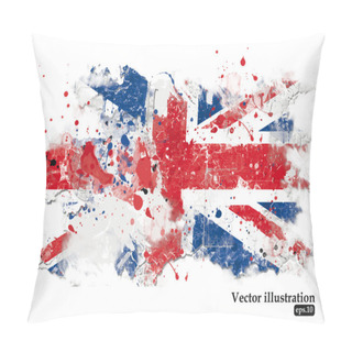 Personality  British Flag On A White Background. Grunge Background. Pillow Covers