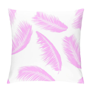 Personality  Vector Feathers. Tropical Seamless Pattern With Exotic Jungle Plants. Coconut Tree Leaf. Simple Summer Background. Illustration EPS 10. Vector Feathers Silhouettes Or Hawaiian Leaves Of Palm Tree. Pillow Covers