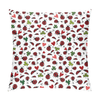 Personality  Floral Pattern With Ladybugs Pillow Covers