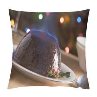 Personality  Christmas Pudding With A Brandy Flambe Pillow Covers