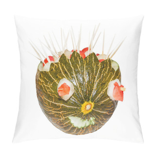 Personality  Fruit Salad With Melon And Watermelon Balls Served In A Melon Ri Pillow Covers