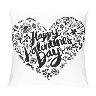 Personality Happy Valentine's Day Botanical Foliage Heart Pillow Covers