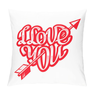 Personality  Short Phrase I Love You Inscribed In A Heart Shape Pillow Covers