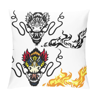 Personality  Dragon Head Tattoo Pillow Covers