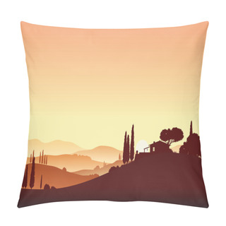 Personality Sunset In Tuscany Pillow Covers