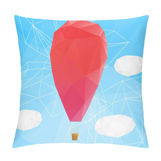 Personality  Hot Air Ballon, Poplygonal Vector Illustration Pillow Covers