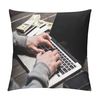 Personality  Hacker Using Laptop Pillow Covers