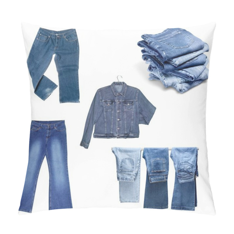 Personality  Denim Jeans Jacket And Blue Jeans Pillow Covers