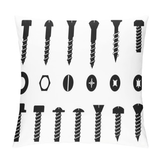 Personality  Set Of Screws, Vector Pillow Covers