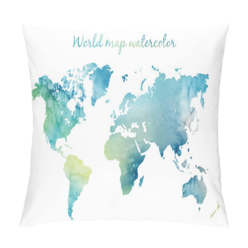 Personality  Watercolor World Map In Vector. Pillow Covers