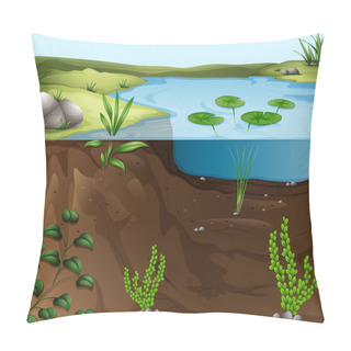Personality  A Pond Ecosystem Pillow Covers