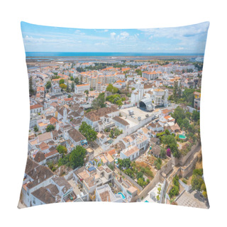 Personality  Aerial View Of Portuguese Town Tavira. Pillow Covers